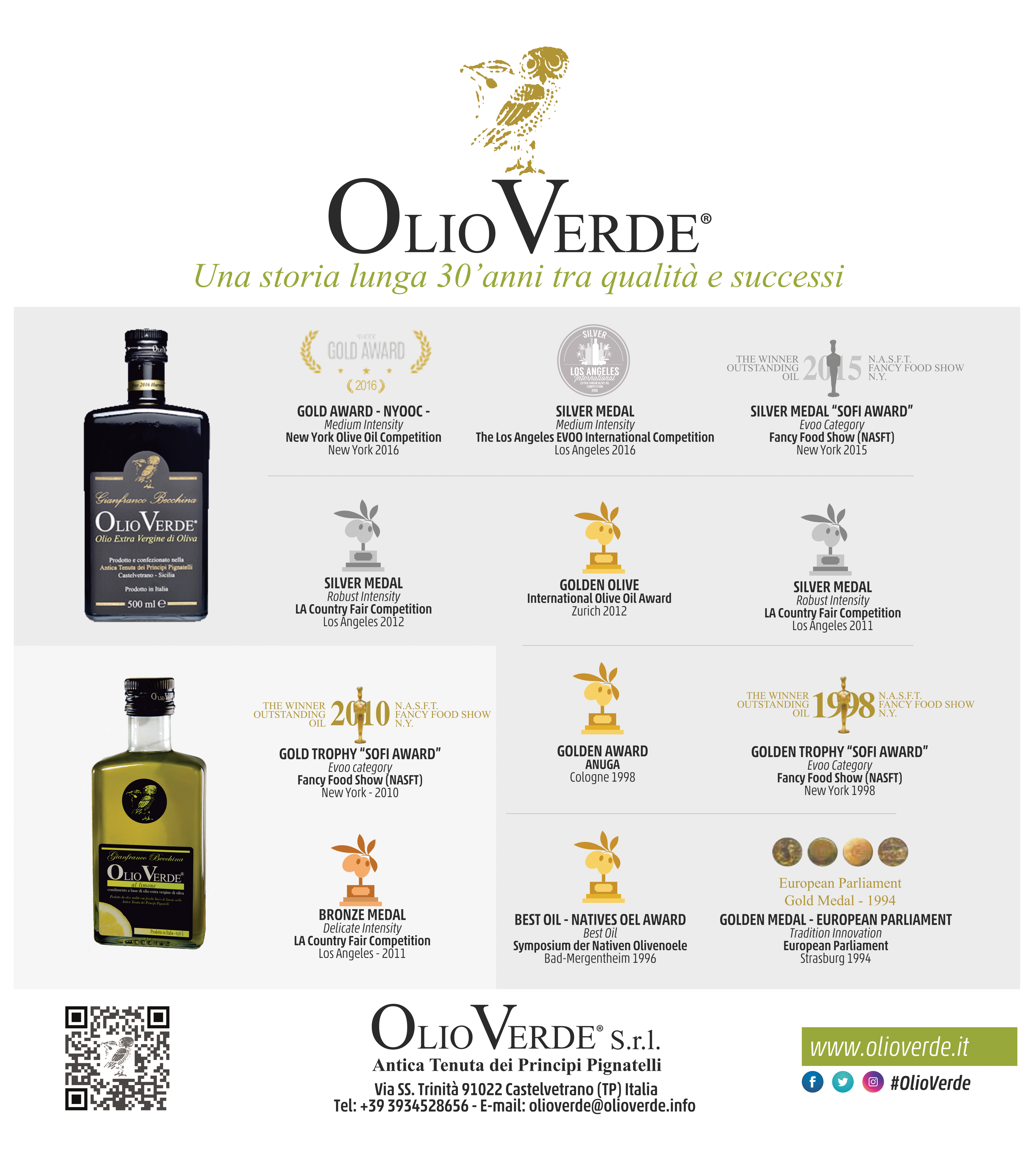 Olio Verde - 30 anni di premi e successi